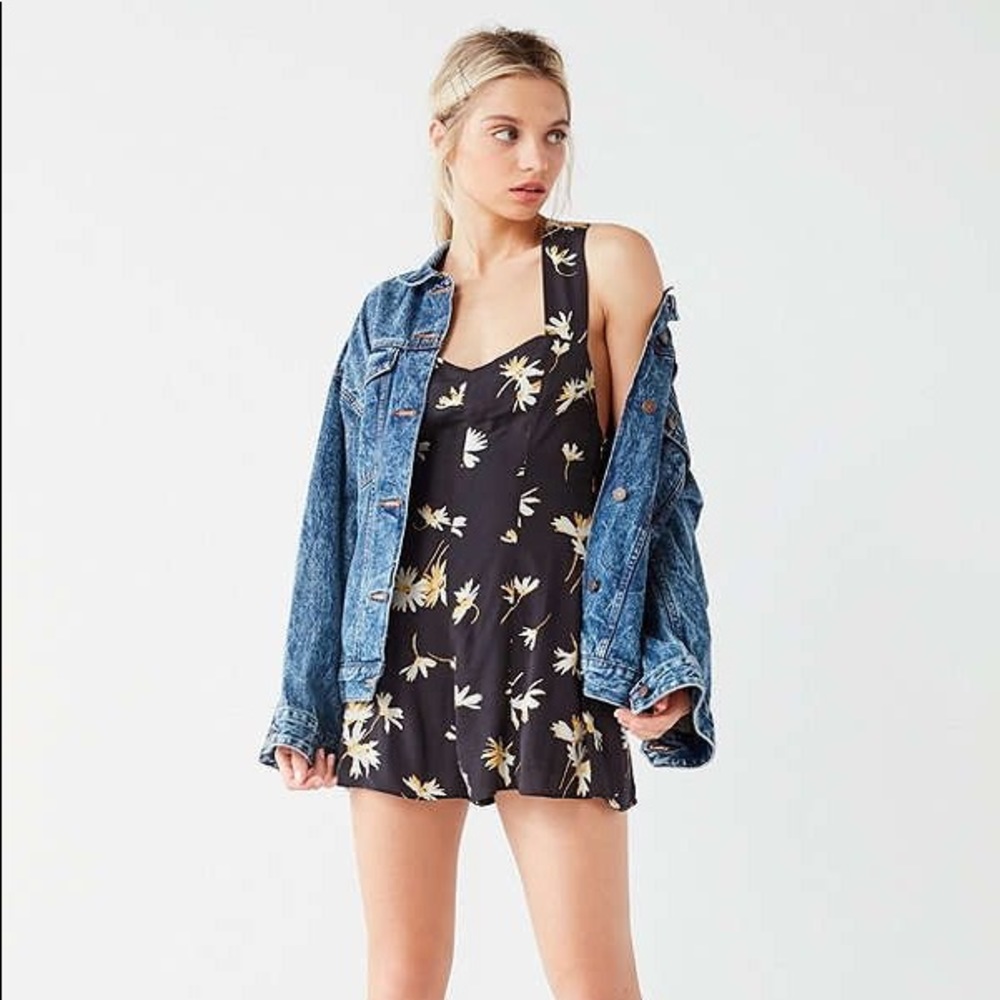 UO cross back floral romper